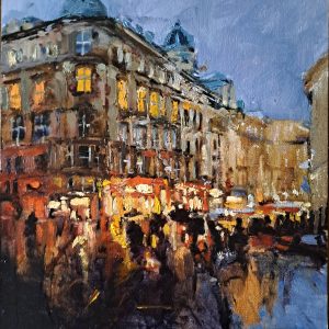 Rain effect. Oil on canvas 30x40cm